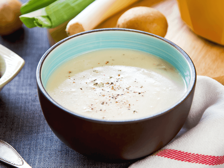 Jerusalem Artichoke and Leek Soup with Parmesan
