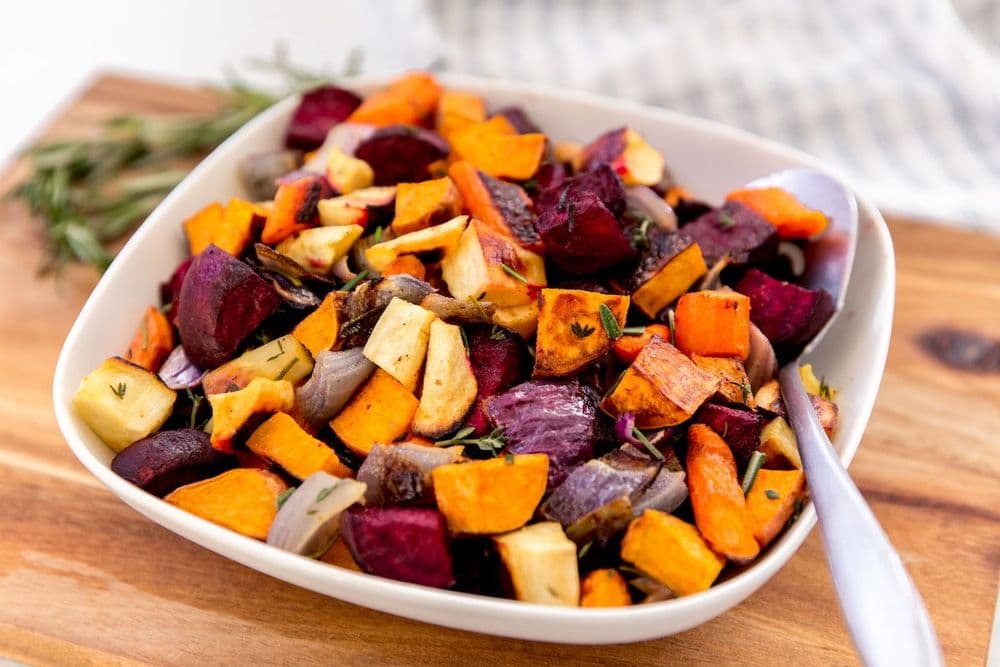 Aromatic Roasted Root Vegetable Medley with Fresh Thyme and Rosemary